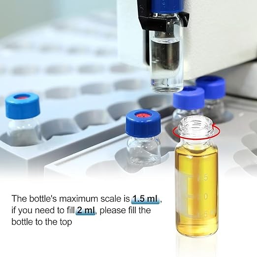 10000Pcs 2mL Lab vial Clear Autosampler Vials Glass vials Sample Vials w/ Caps