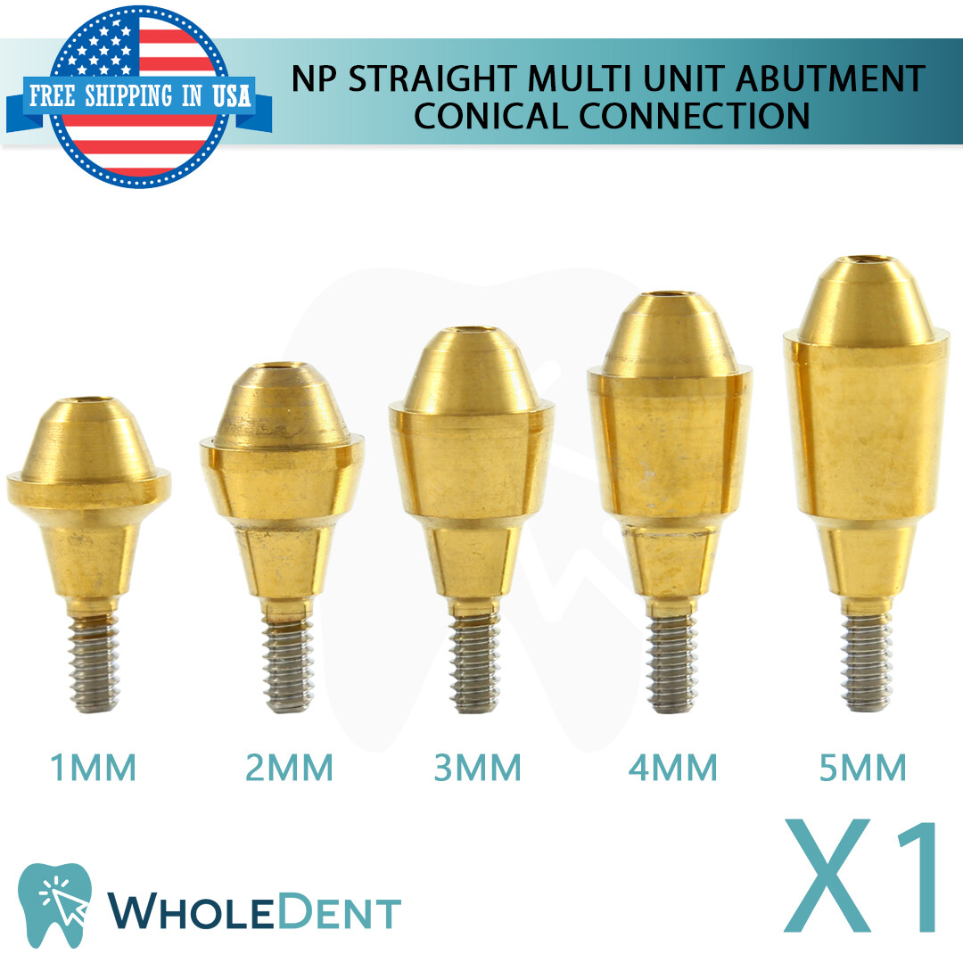 1X NP Conical Connection Straight Abutment Multi Unit 1.6mm Titanium Dental