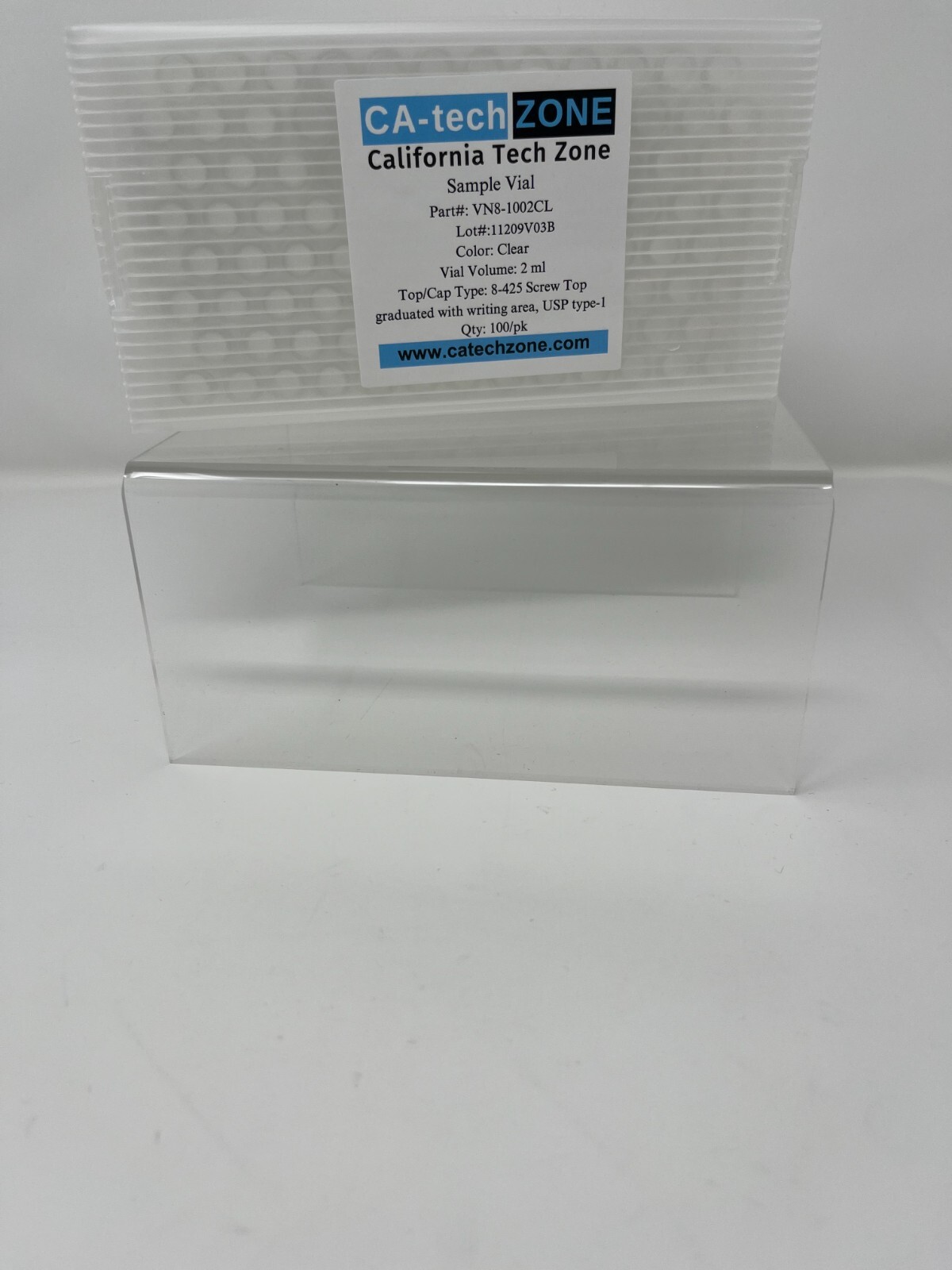 HPLC 2ml Clear vial,8-425 screw top,graduated w-writing area, USP type-1, 1000/p