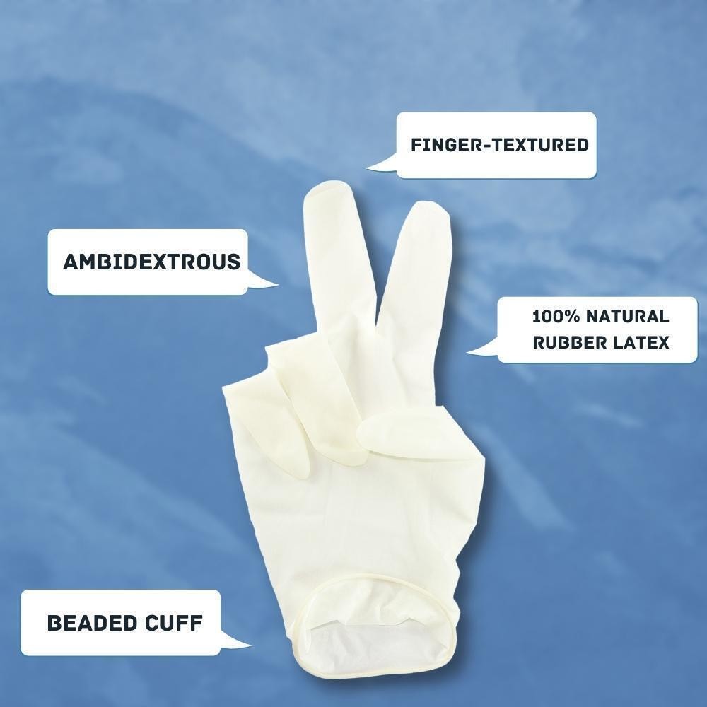 Powder Free Latex Disposable Exam Gloves Small 4.5 Mil Natural Rubber 72000 Qty