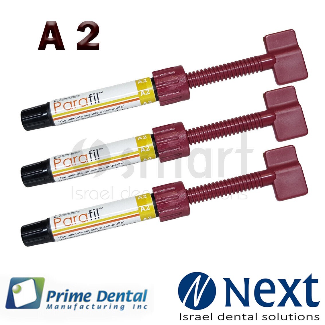 Lot x 3 Dental Parafil Zirconium composite universal restorative A2 Syringes