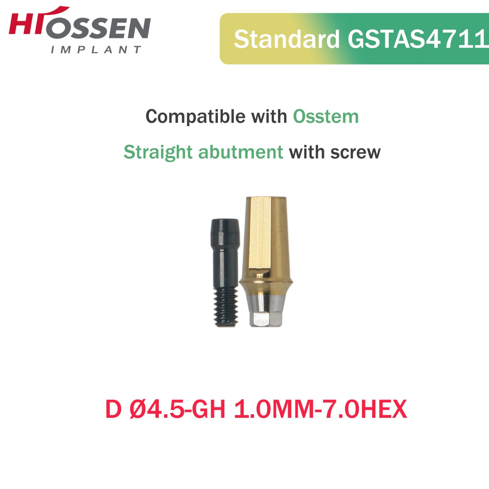 Hiossen Straight Transfer Abutment Components ET III SA Implant MINI/Regular Hex