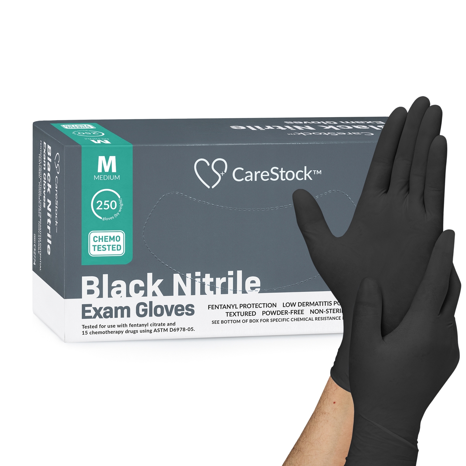 CareStock Nitrile Exam Glove Standard Cuff Length MEDIUM CS2774 2500 per Case