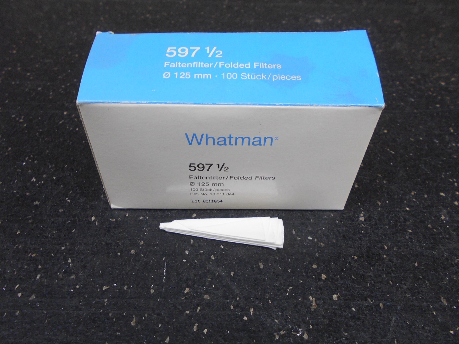 WHATMAN FOLDED FILTERS 10311844 125mm GRADE 597 1/2 PACK OF 100