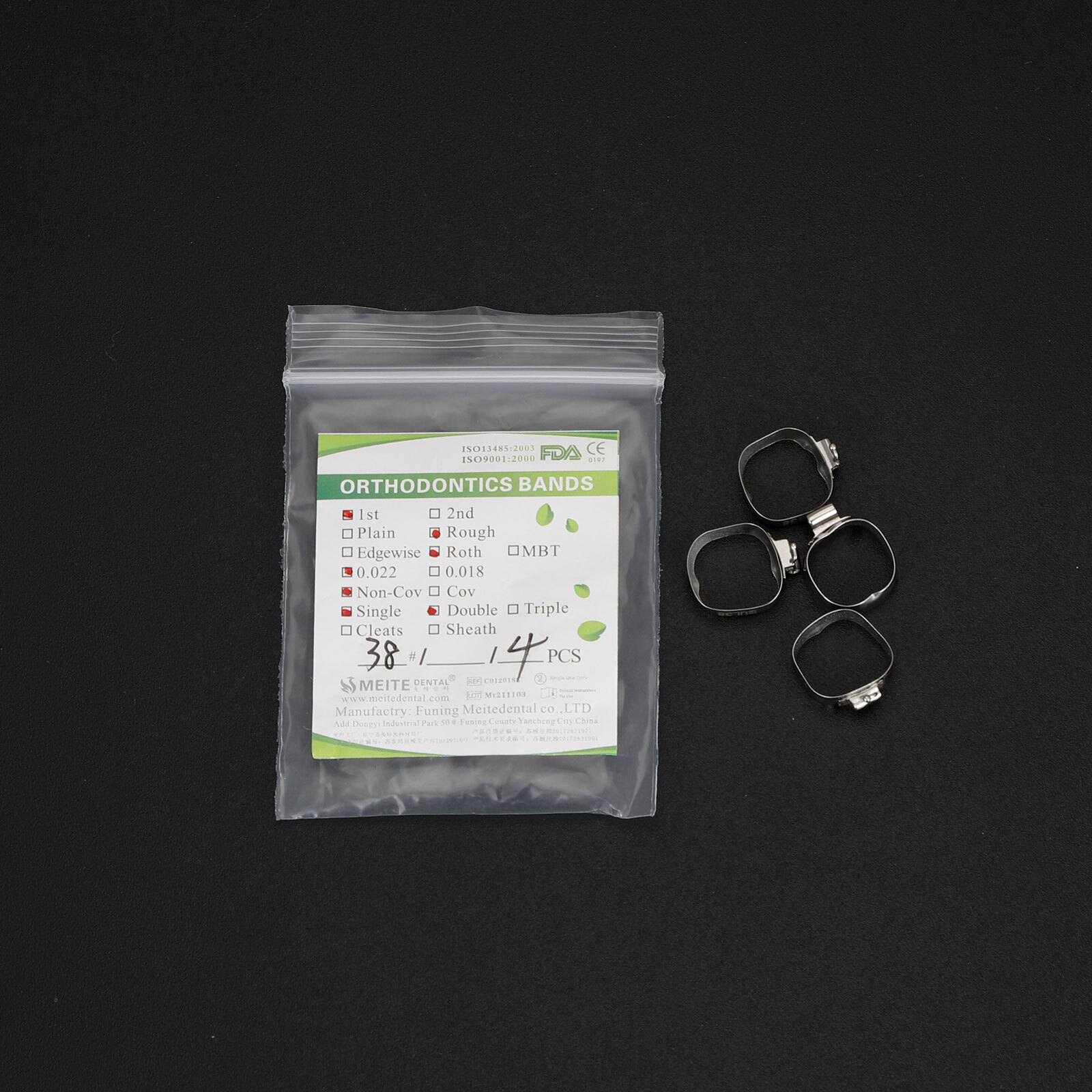 Dental Orthodontic 1st Molar Bands Buccal Tubes Lingual Cleats Roth 022 #35-40