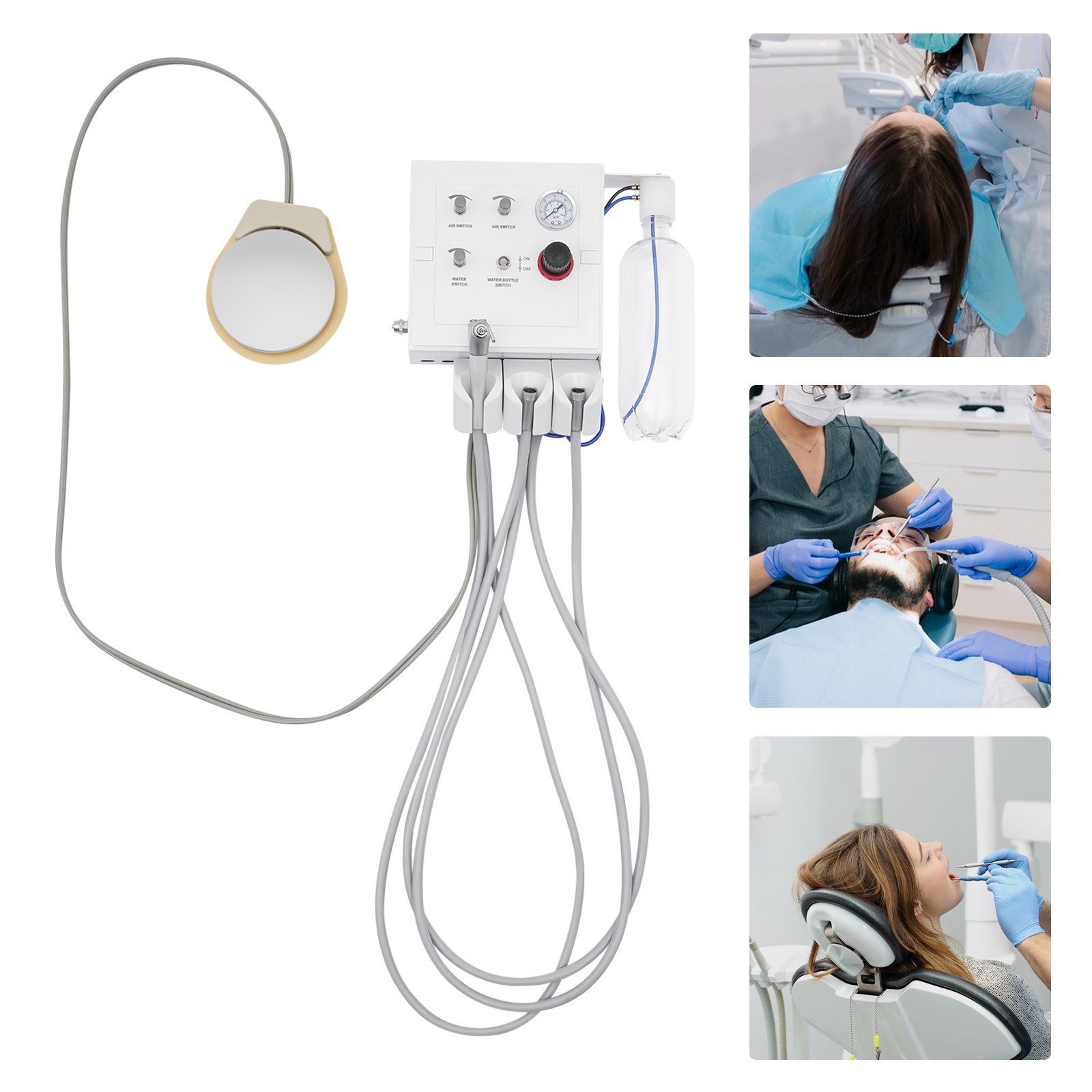 Wall Mounted Work Portable Dental Delivery Turbine Unit 4 Hole Dental Industrial