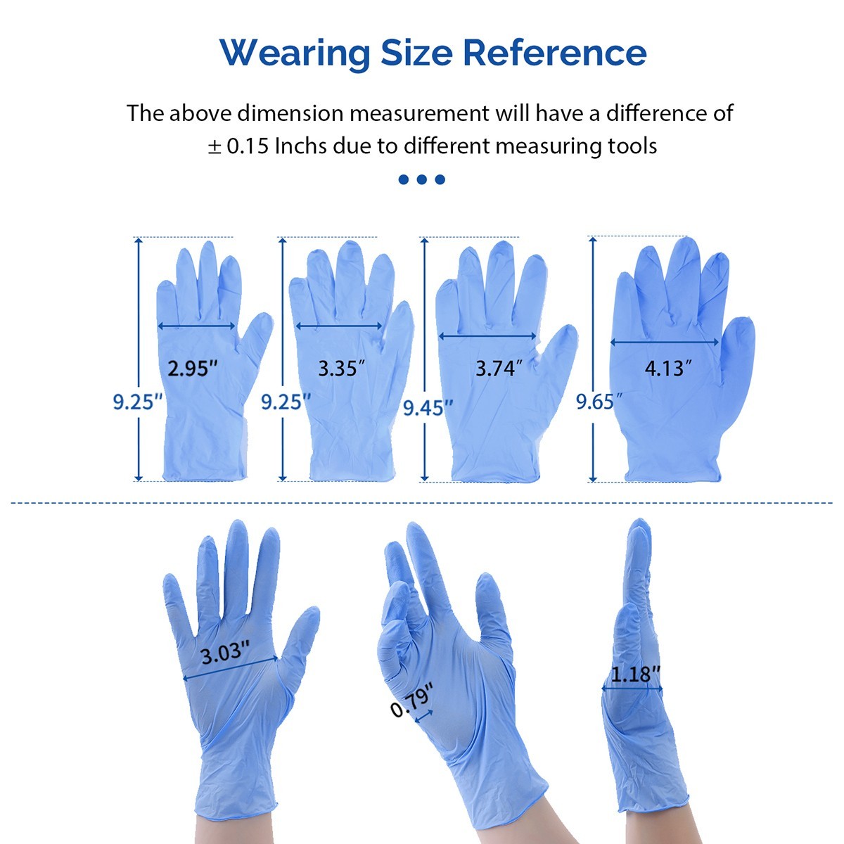 4 Mil Medical Grade Blue Nitrile Exam Latex Free Gloves S/M/L/XL Blue Gloves