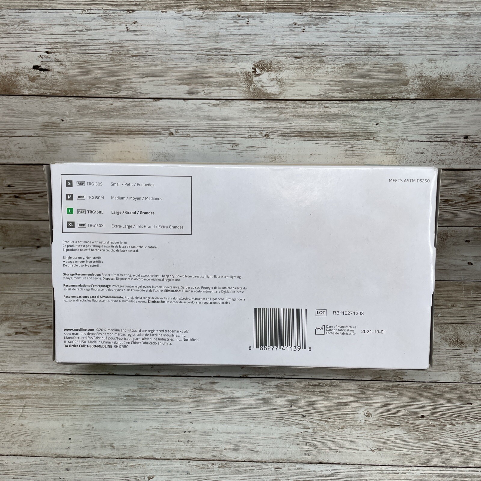 *6 Boxes* MEDLINE FITGUARD ES Stretch Vinyl Exam Gloves Size: LARGE, MANF: 10/21
