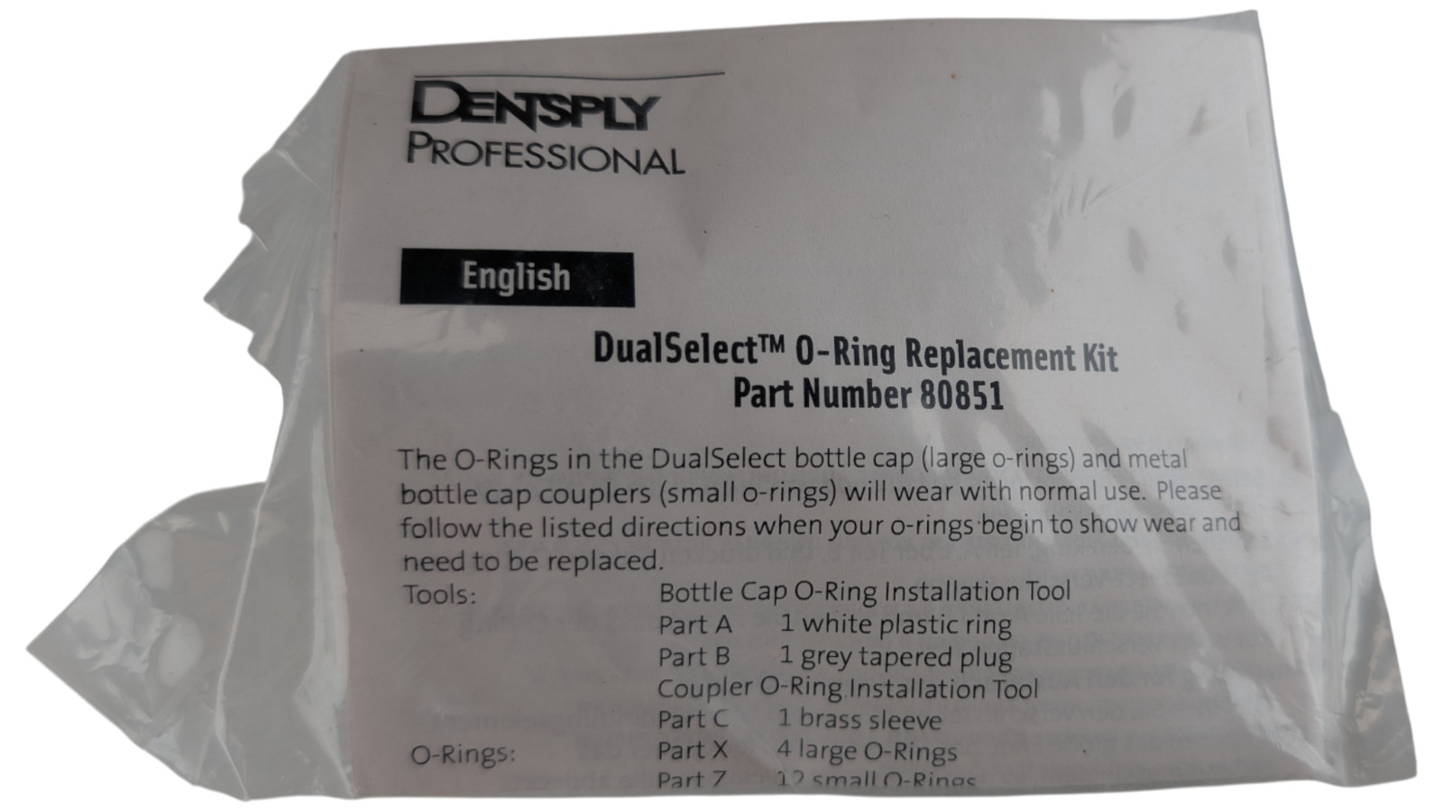 Dentsply DualSelect O Ring Replacement Kit Part 80851