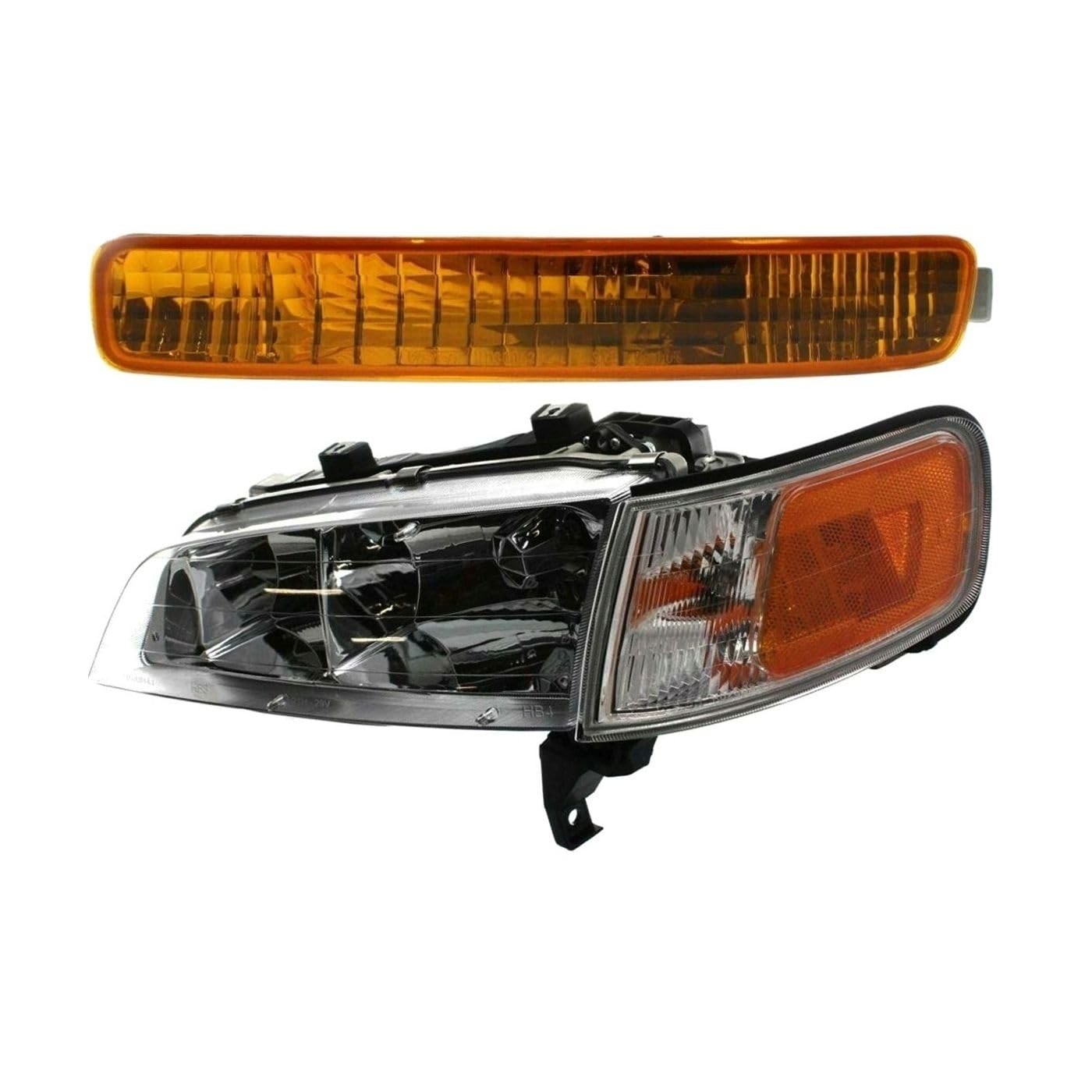 2 Signal Lights + Left Headlight Amber Lens Clear Turn Bulb Honda Accord 96-97