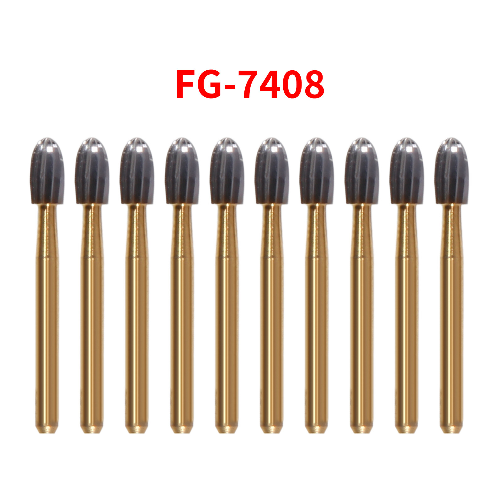 10-100 pcs Dental Tungsten Carbide Burs Trimming&Finishing Egg Football FG7408