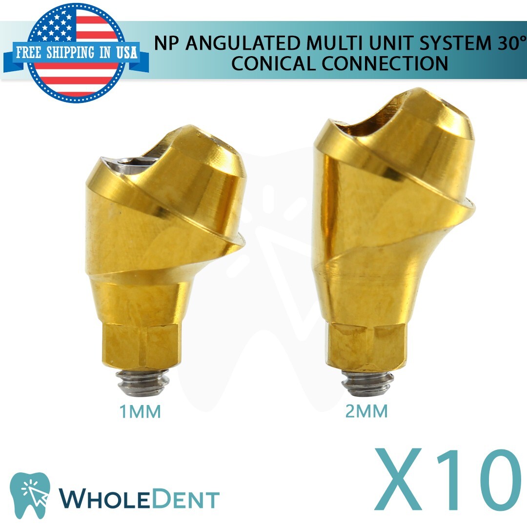 10x Dental Angulated 30° Multi Unit NP Conical Connection Int Hex 2.25mm