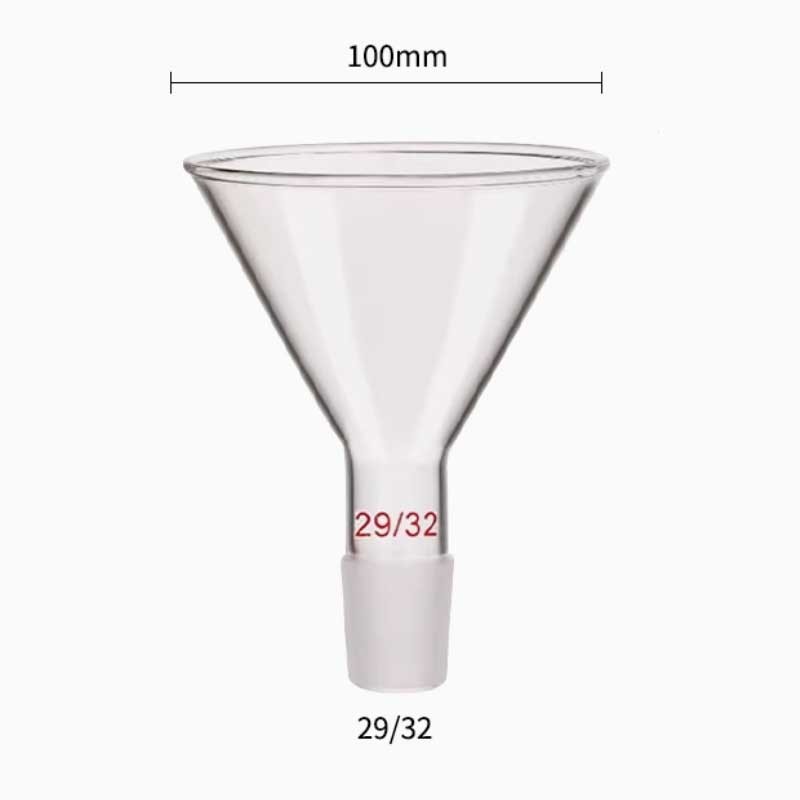 100mm Transparent Glass Funnel with 29/32 Standard Joint Laboratory Glassware