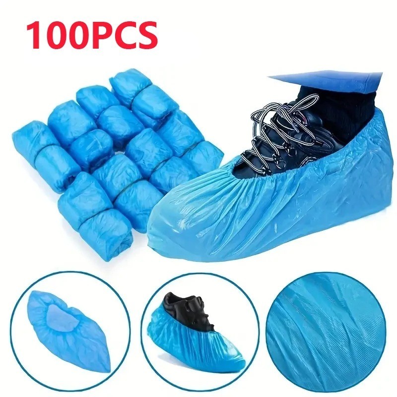 Disposable Shoe Covers 100PCS (50 Pair) Non-Slip Boot Shoes Protector Non-Woven