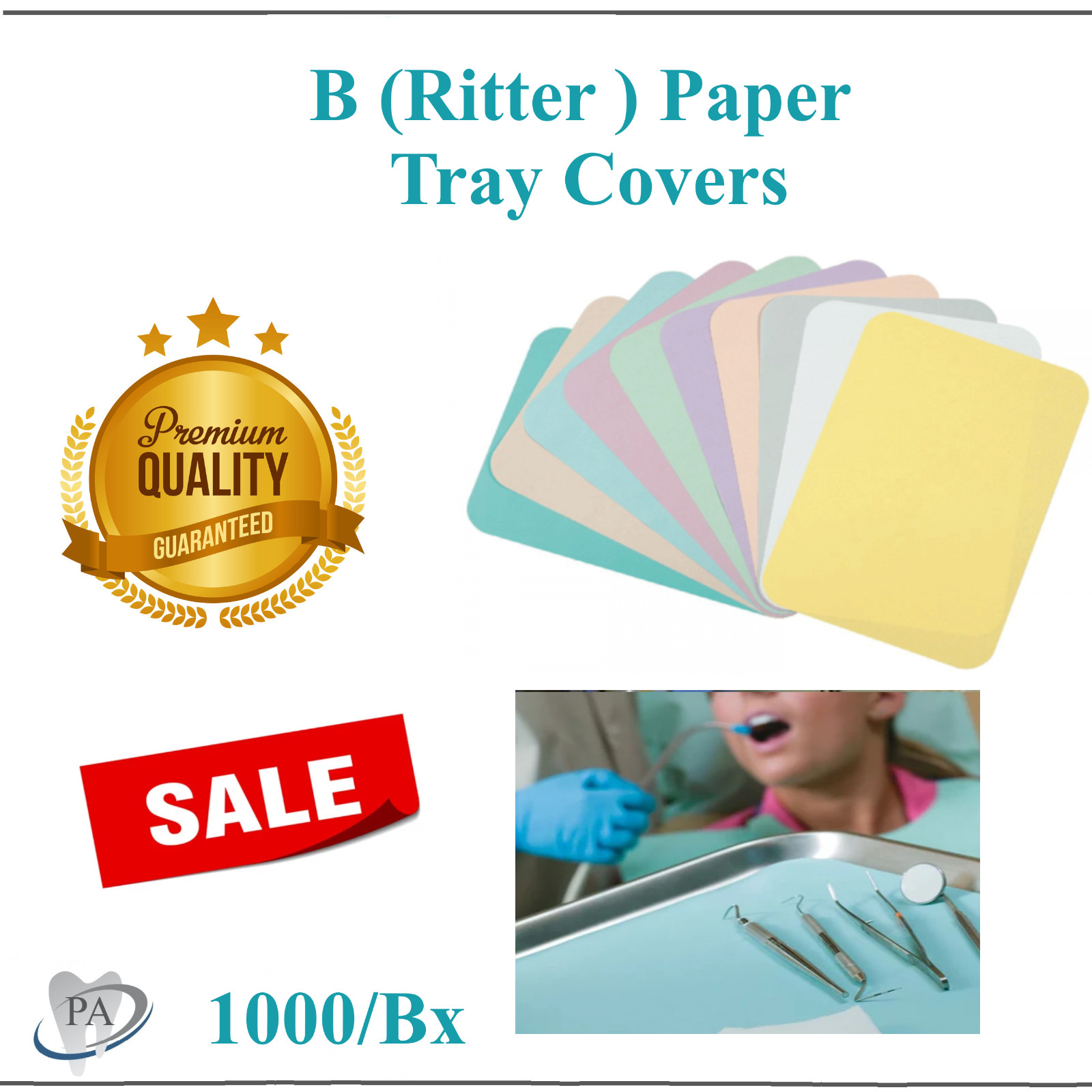 Dental Medical Paper Tray Cover For Size B Tray 12.25″ x 8.5″ All Colors 1000/Cs