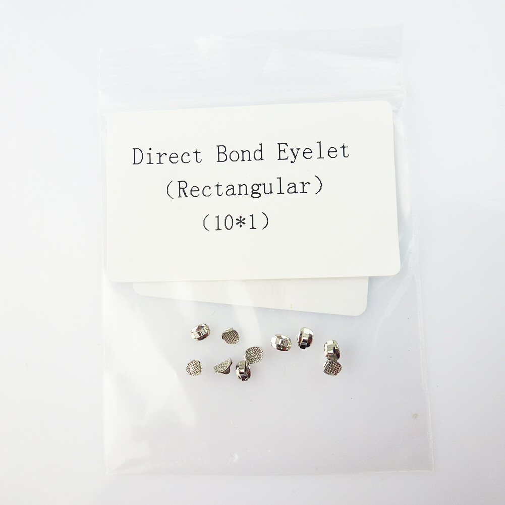 10pc Dental Orthodontic Lingual Button Bondable Mesh Base Round/Rectangle 6Type