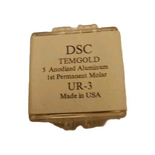DSC Dental 1st Permanent Molar TEMGOLD 5/Pk ANODIZED ALUMINUM USA UR-3