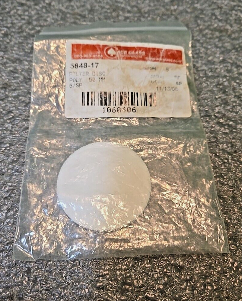 Ace Glass 100 Micron Polyethylene Filter For #50 Threaded Adapters 5848-17 50mm