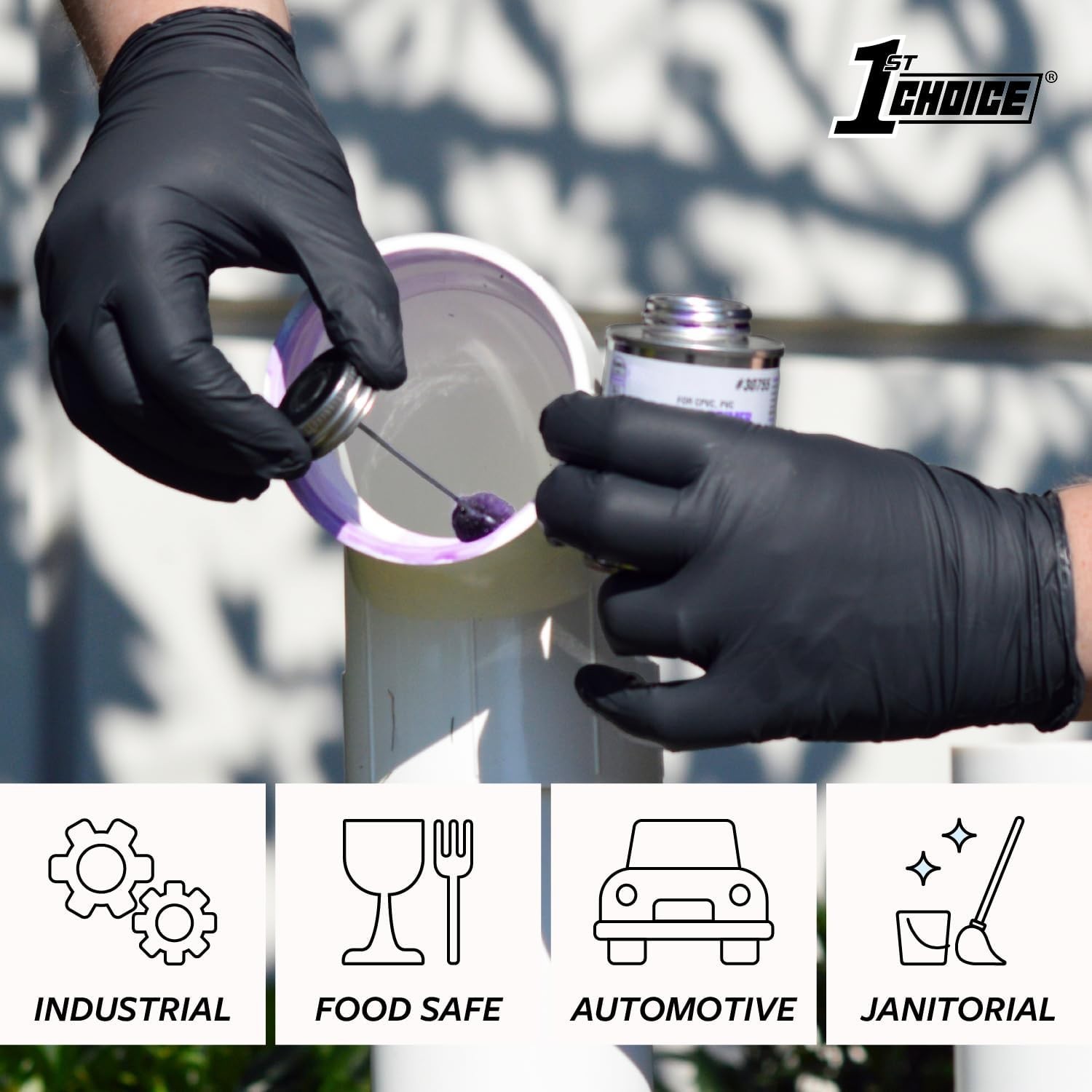 6 Mil Disposable Black Nitrile Gloves – Food Safe, Perfect for Mechanics & BBQ
