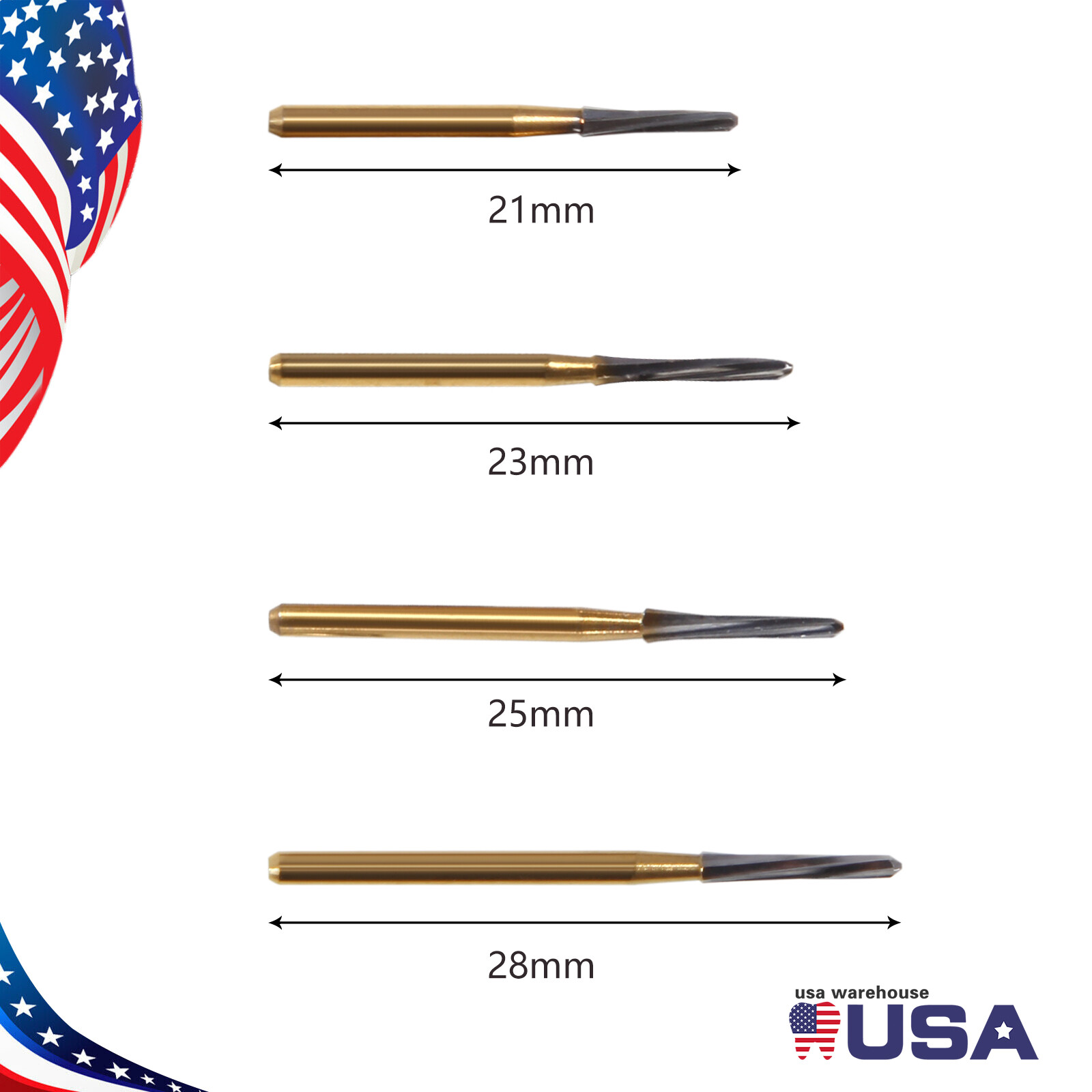 Dental Drill Carbide Tungsten Steel Finishing FG ENDO-Z Burs 21/23/25/28MM OR