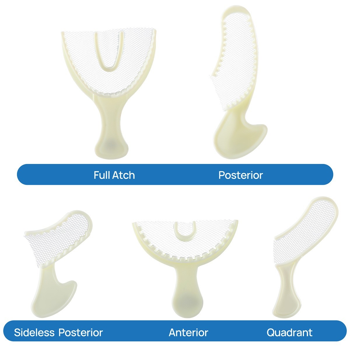 30pcs Disposable Dental Impression Triple Trays Registration Bite Trays Multi