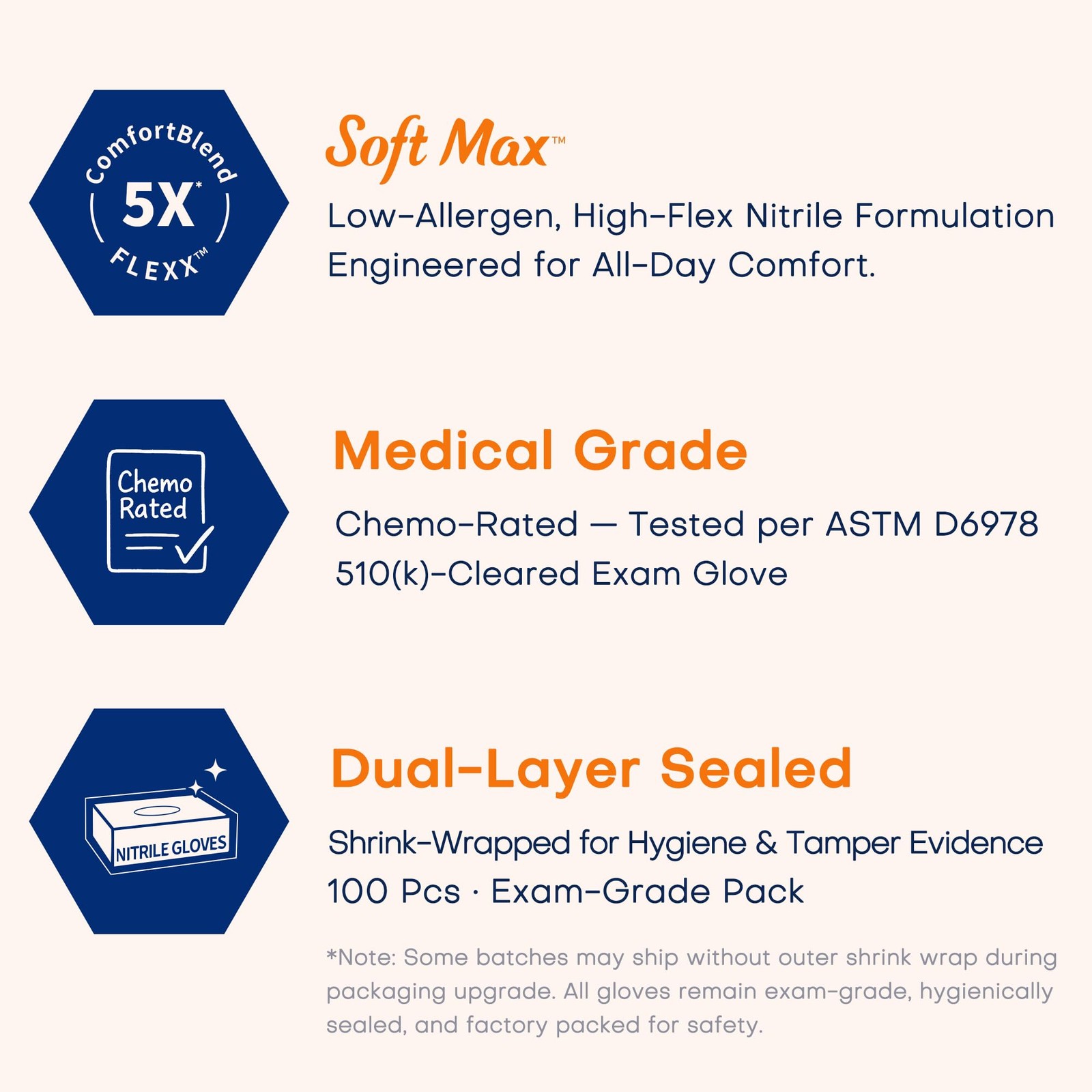 Supmedic Medical Nitrile Exam Gloves, LatexFree, PowderFree, Food Safe, Cooki…
