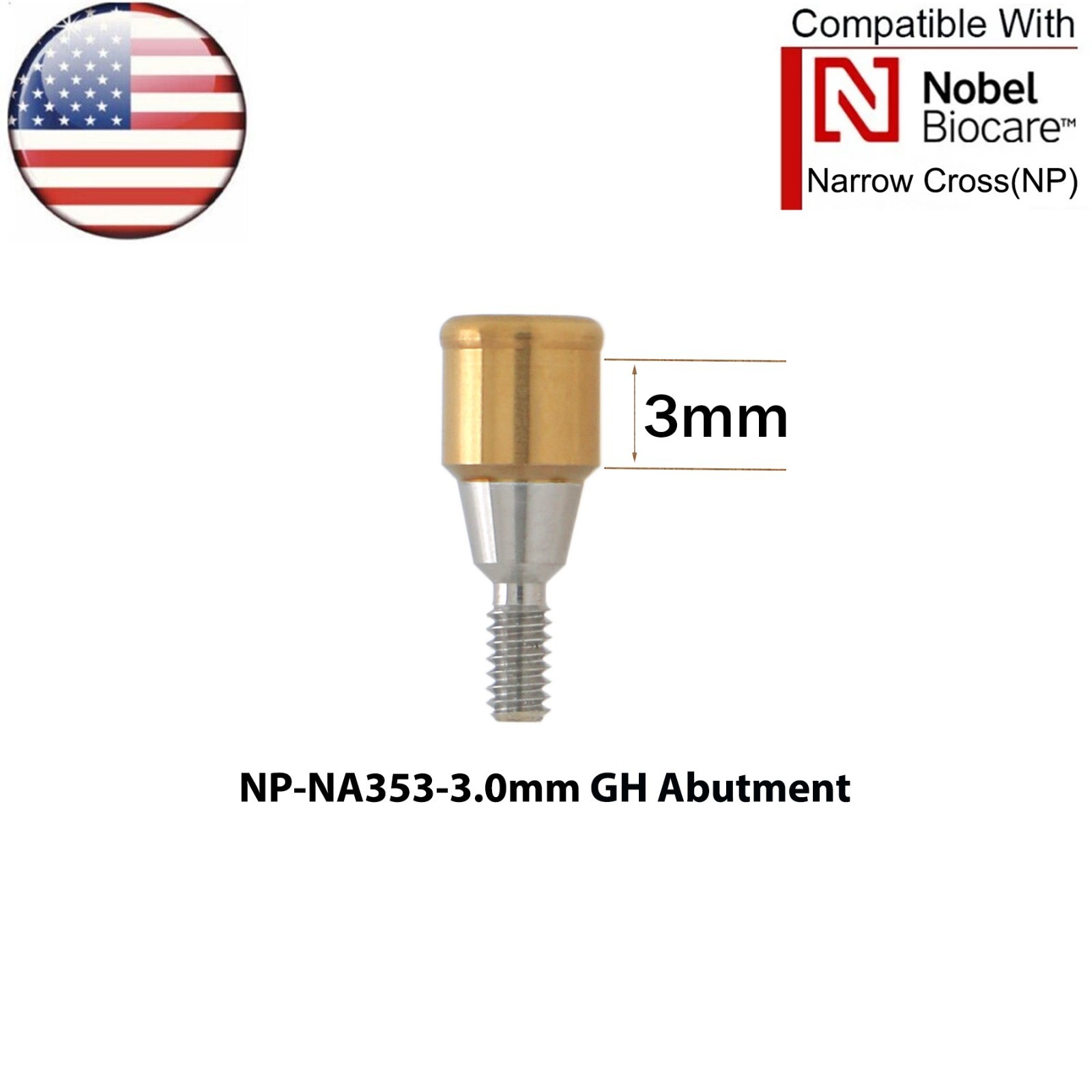 US Fit Nobel Biocare Locator Abutment NP/RP 1-5.0mm Overdenture Male Caps Insert