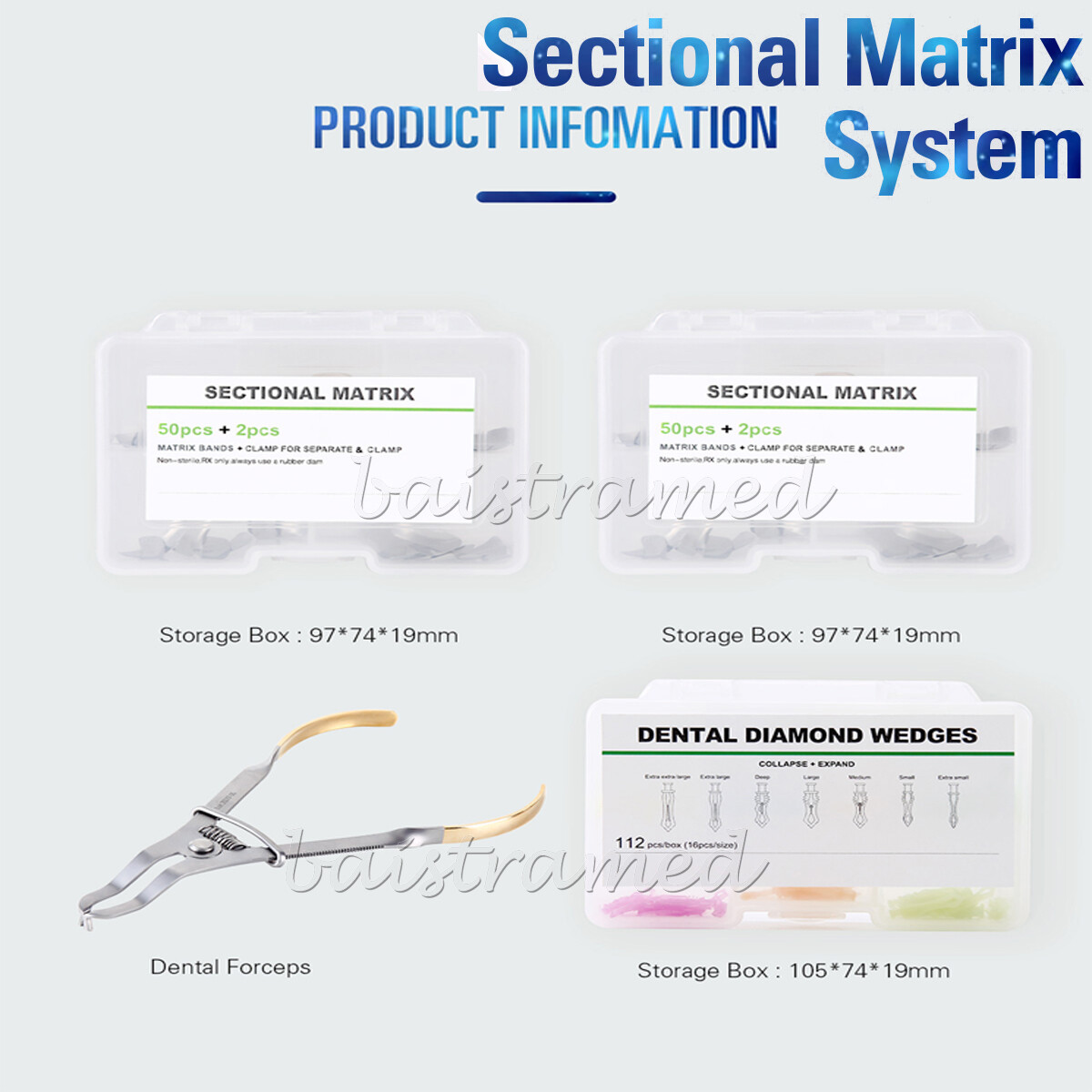 AZDENT Dental Sectional Contoured Metal Matrices Matrix Bands Refill Kits