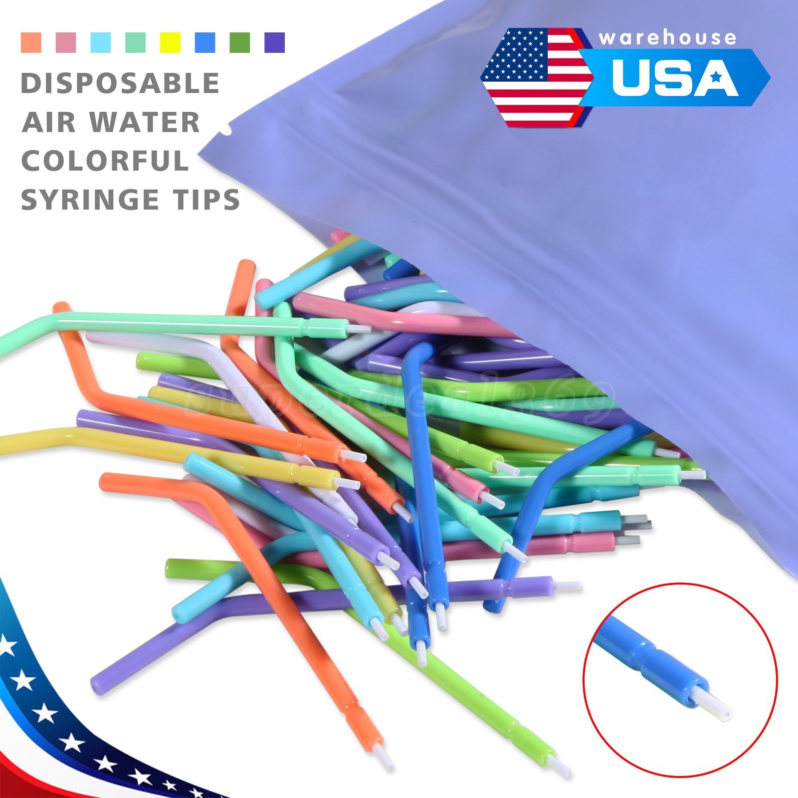 Disposable Air/Water Syringe Tips – Universal Fit, Dental (Choose Qty/Color) PR
