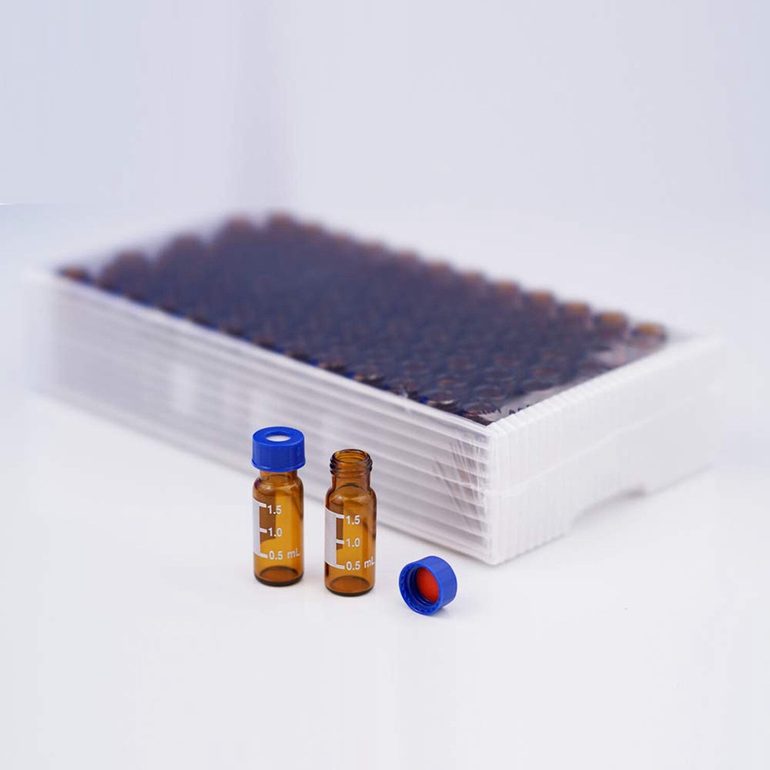1000pcs 2ml 9-425 Autosampler Vials+Caps Amber Glass Bottle HPLC GC Screw Top US