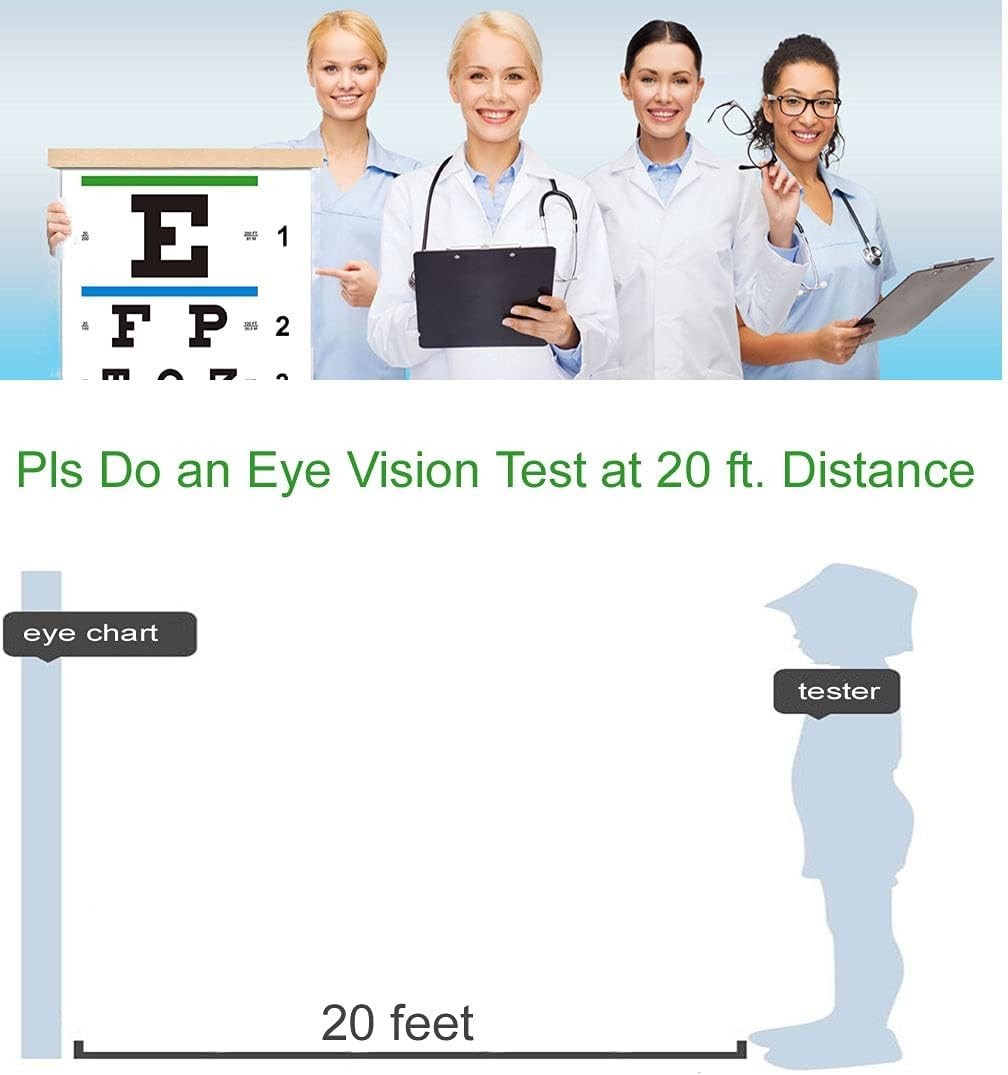 Professional Snellen Eye Chart Wall Decor – 20 Feet Distance