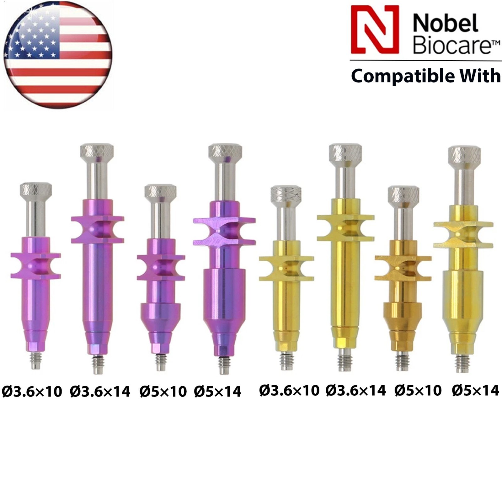 US Fits Nobel Active Healing Cap Abutment Transfer Coping Open Closed Tray NP/RP
