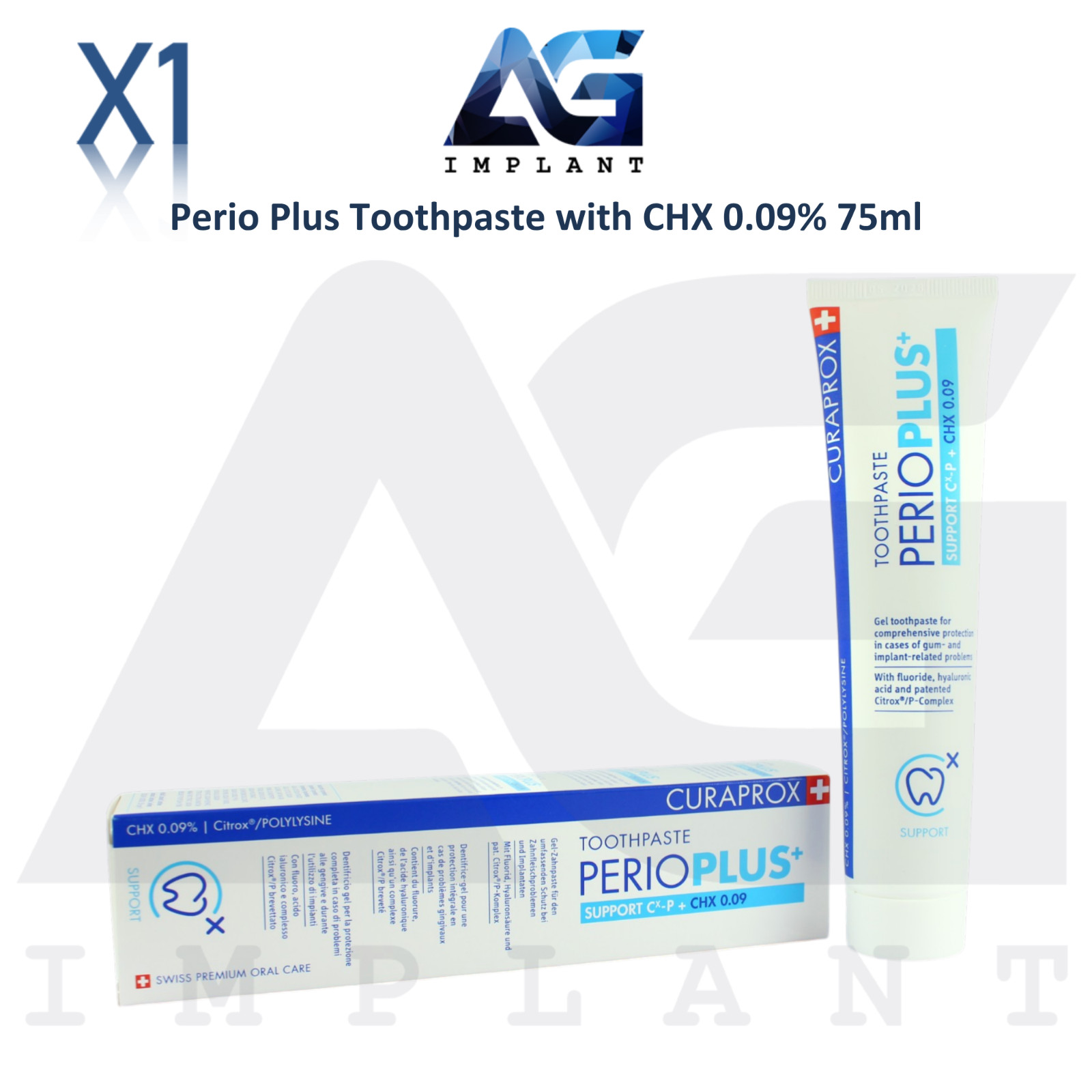 Perio Plus CHX 0.09% Dental Toothpaste 75ml Plaque Control Daily Oral Care