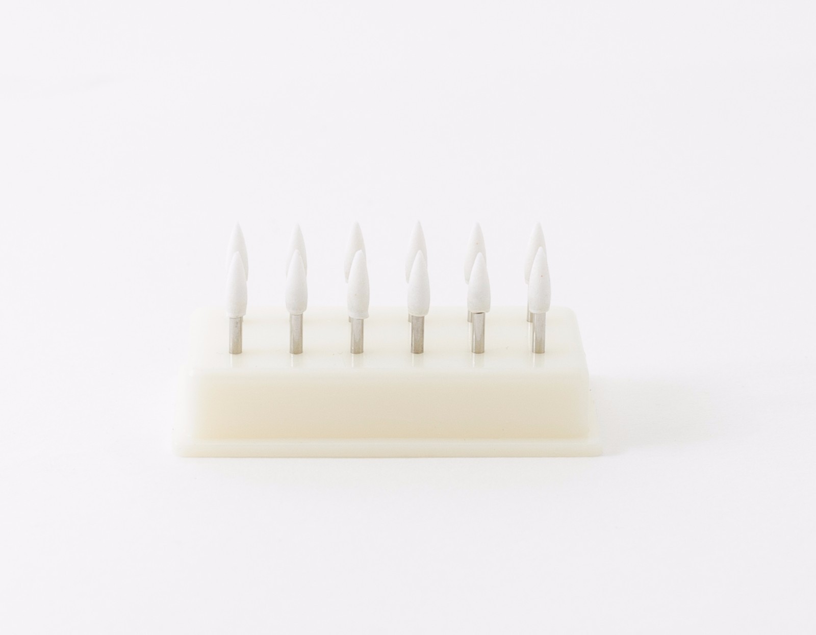 Dental Composite Polishing Finishing Mounted Stones Point White FG Flame 12pack