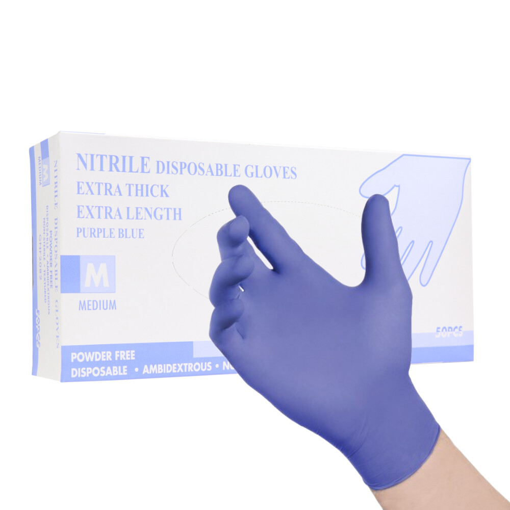 Nitrile Extra Thick, Medium, 100 200 300 400 500 Medical Gloves – Free Shipping