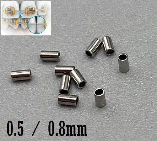 Dental Orthodontic Crimpable Hook Stop tube Mini Stops Bracket Stopper 0.5/0.8mm