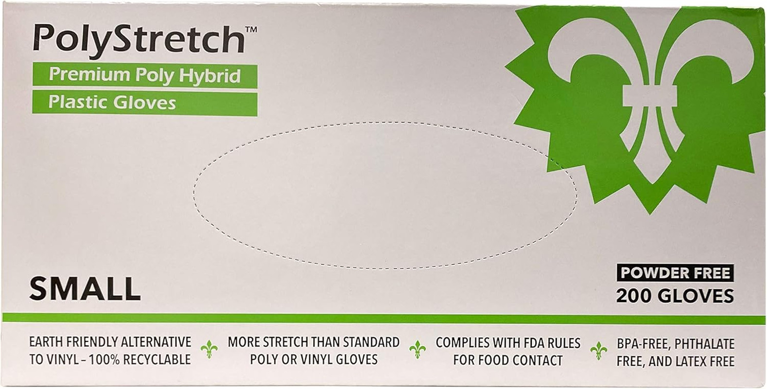 200 Count PolyStretch TPE Poly Hybrid Disposable Gloves, Powder-Free, Vinyl G…