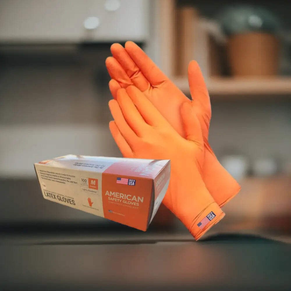 MI Americas Latex Safety Glove Disposable Low Protein Natural Rubber Non-Allergy