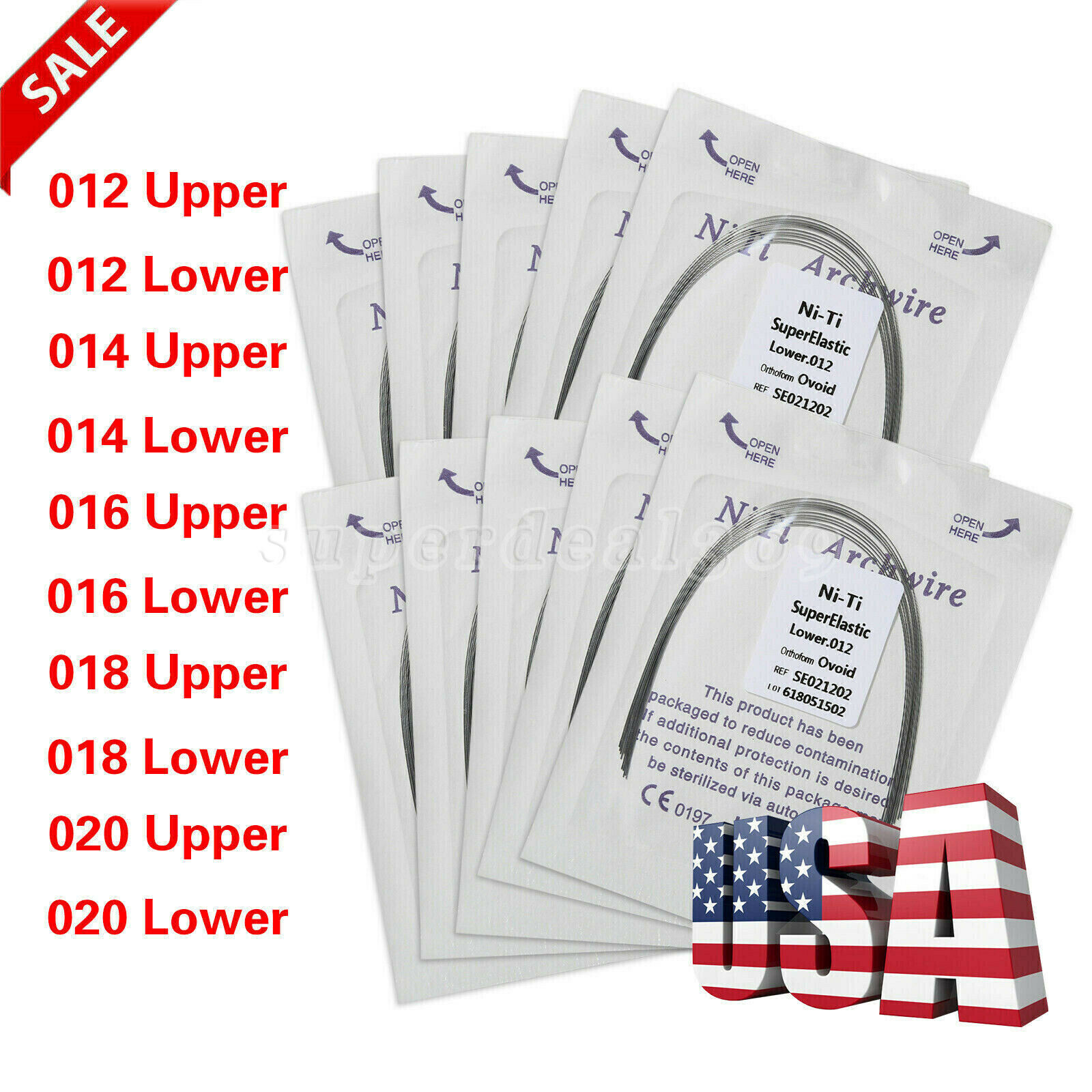 10pc/pack DENTAL Orthodontic Super Elastic Niti Arch Wire Round Ovoid Form ns