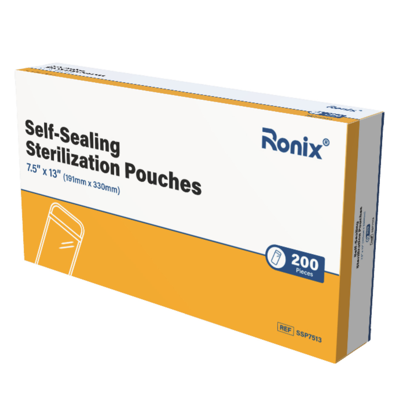 Self-Sealing Sterilization Pouches, 7.5″ x 13″, 200/Box