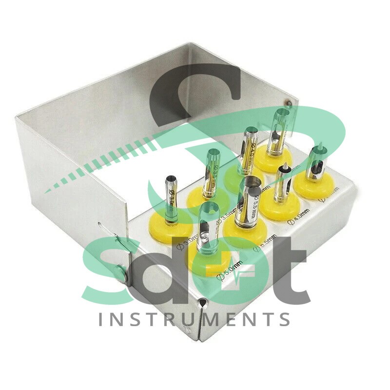 8 Pcs Dental Implant Tissue Punch Kit set Surgical Surgery With Box Holder CE SD