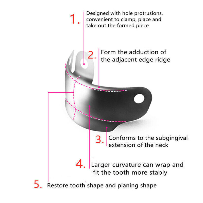 Dental Matrix Narrow Ring Titanium Clamp Matrices Fits Garrison Wagotrix Plier