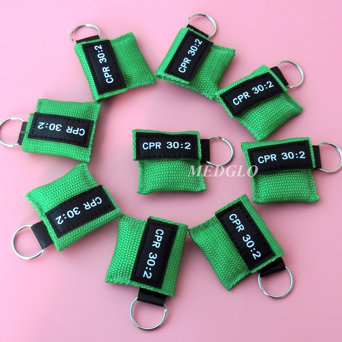 6pcs First Aid CPR Barrier TRANSPARENT Face Sheild CPR 30:2 WITH KEYCHAIN POUCH