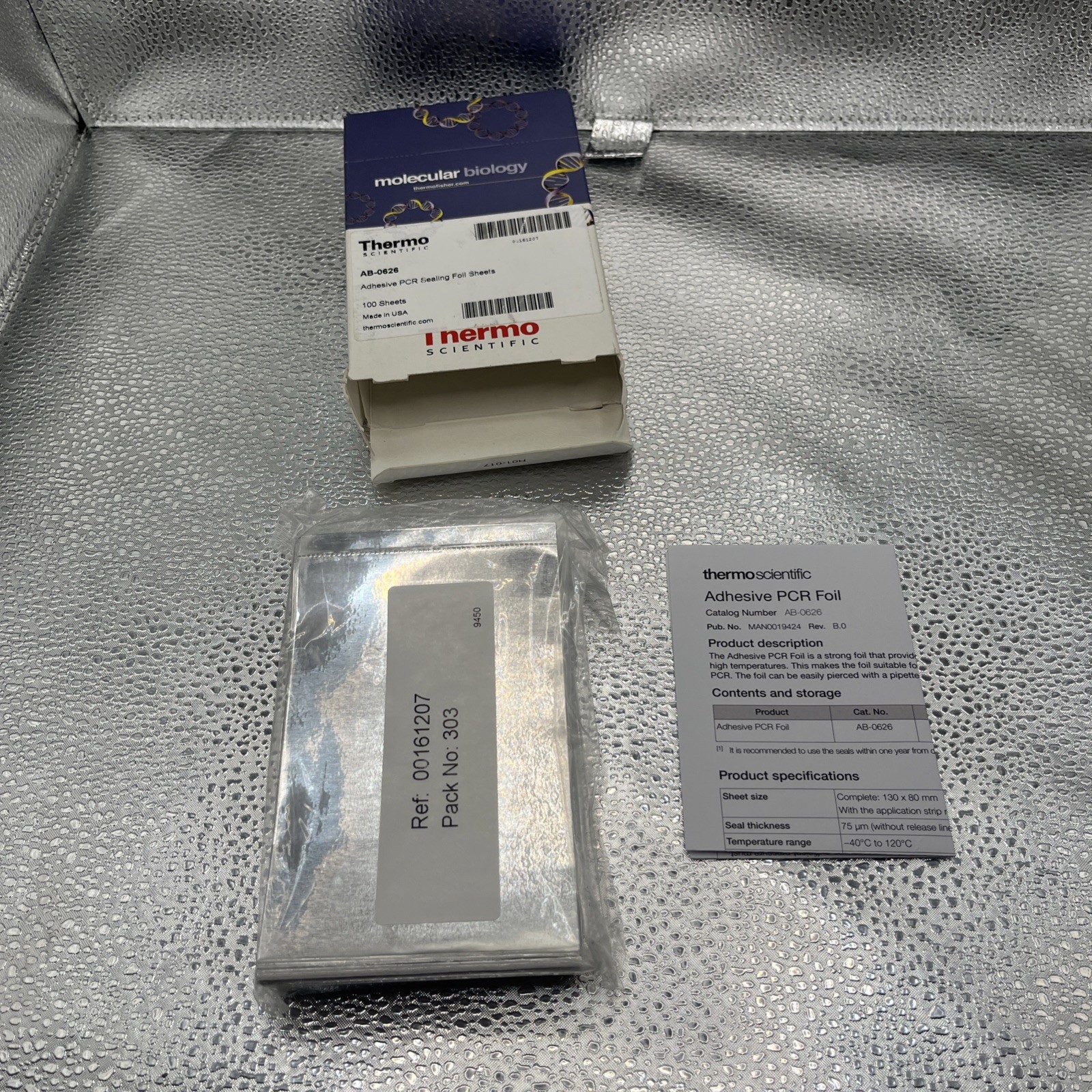 Thermo Scientific Adhesive PCR Plate Foils AB0626 (100 Sheets) 1 Pk