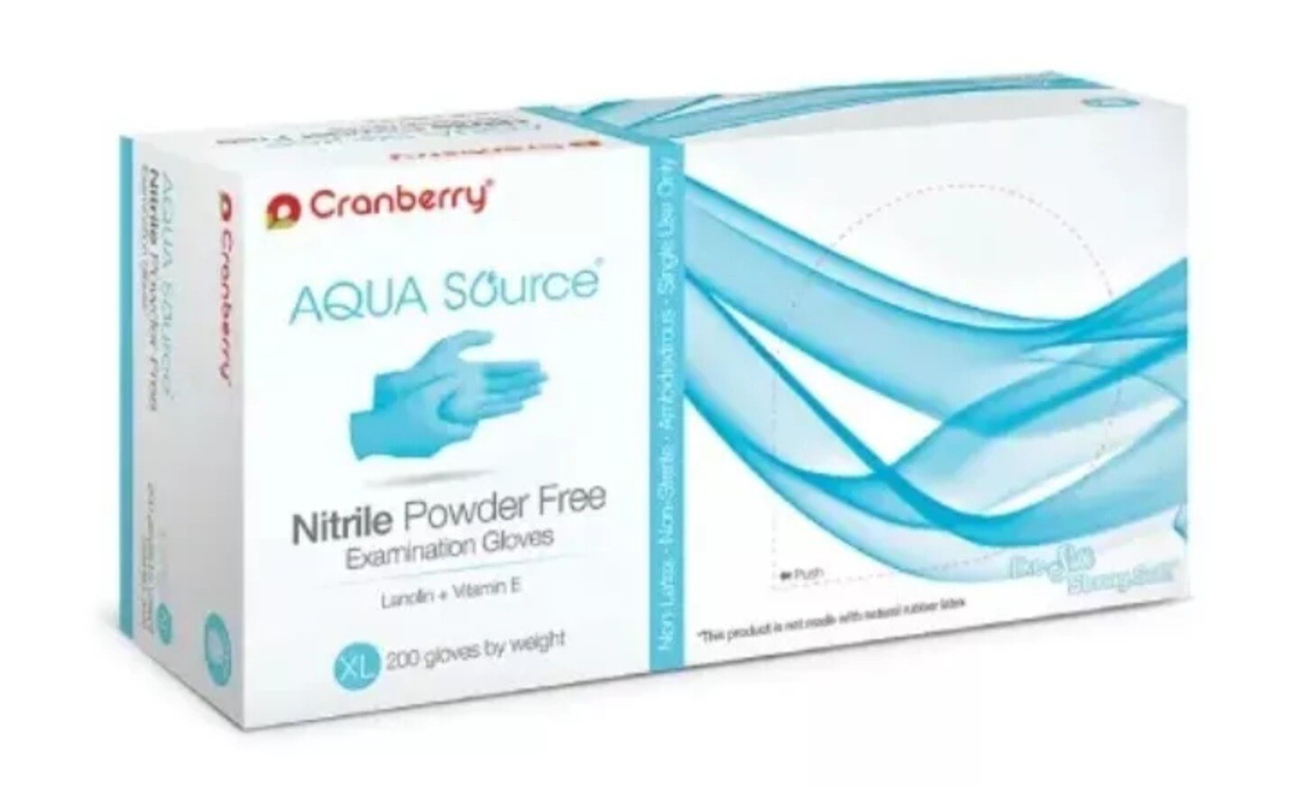 Cranberry 3448 Aqua Source Nitrile Examination Gloves Powder Free LARGE 2000/CS