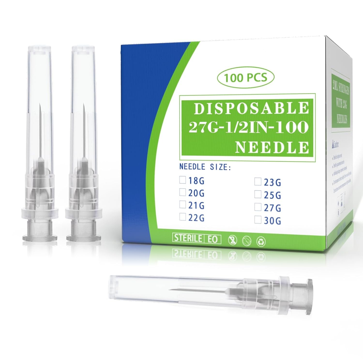 27 Ga 1/2 Inch (13MM) Disposable Needles for Lab Supplies and Dispensing Accesso