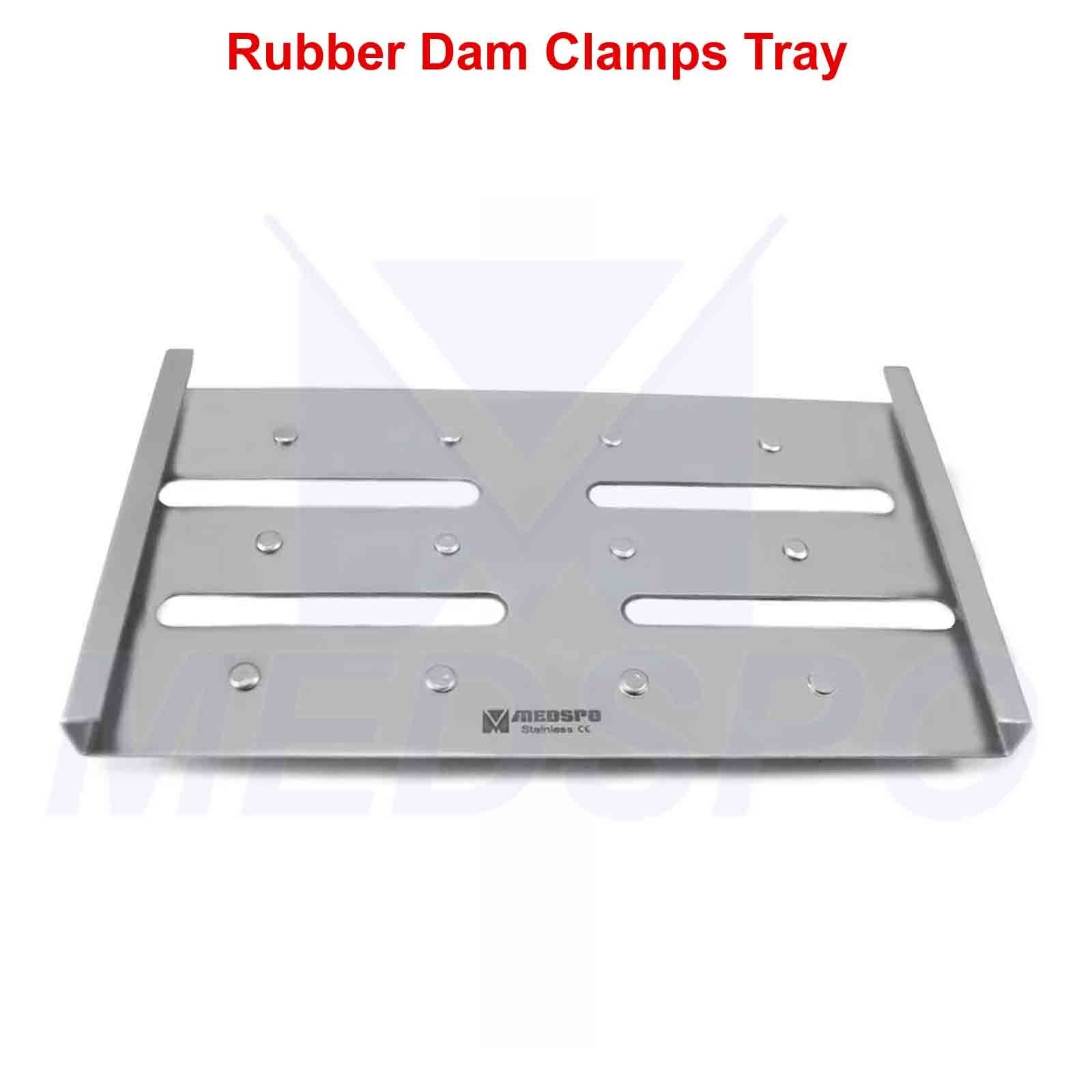 Dental Restorative Rubber Dam Upper Lower Clamps Holding 12 PCS Tray Dentist Lab