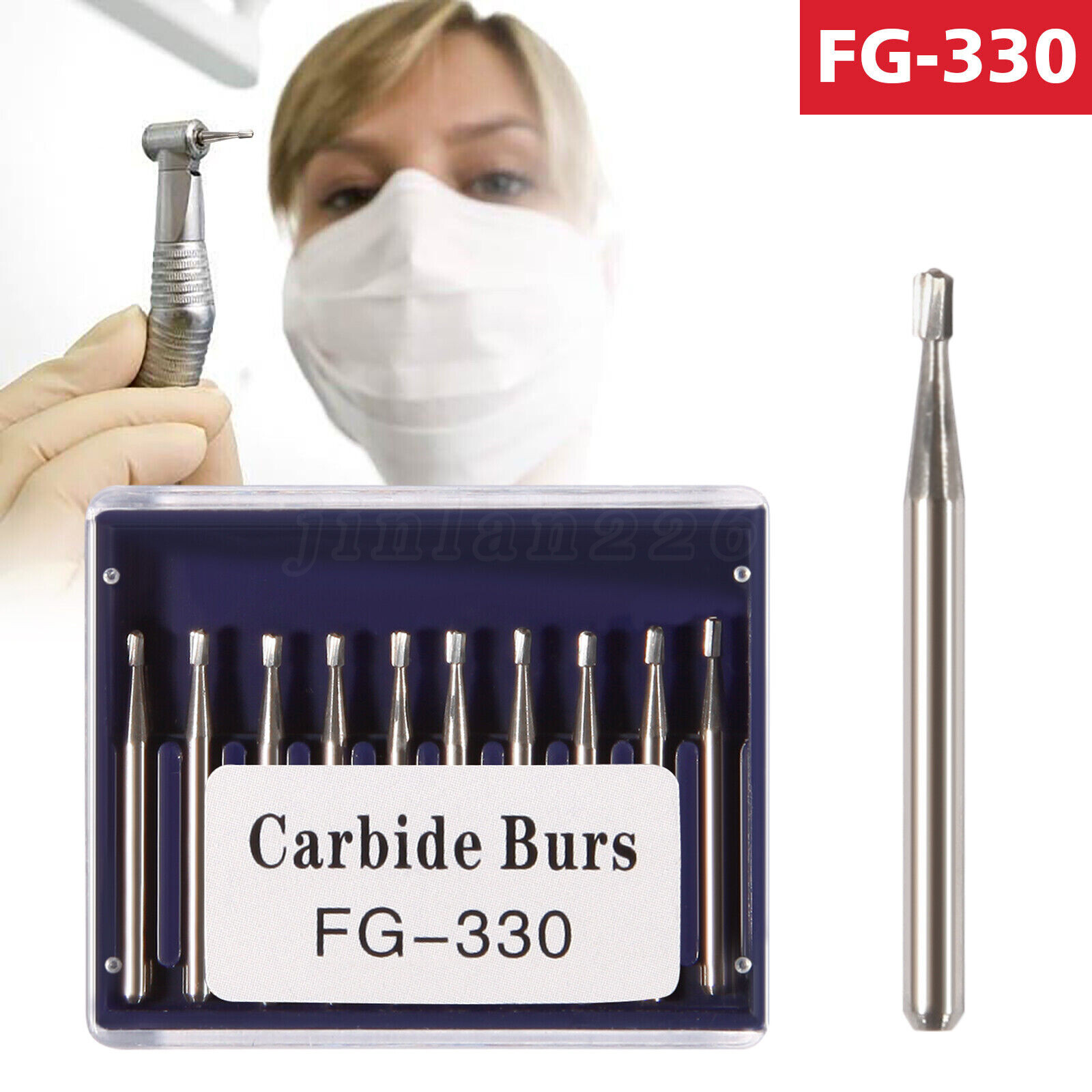 Dental Midwest FG #330 Short Shank Pear Shaped Carbide Burs 100/Pk
