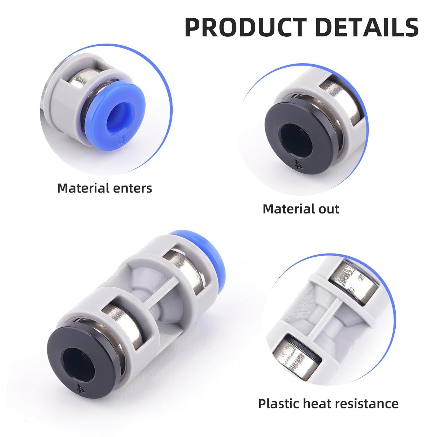3pcs Teflon PTFE Tube Adapter Replacement for Bambu Lab A1/A1MINI/P1P/P1S/P2S/X1