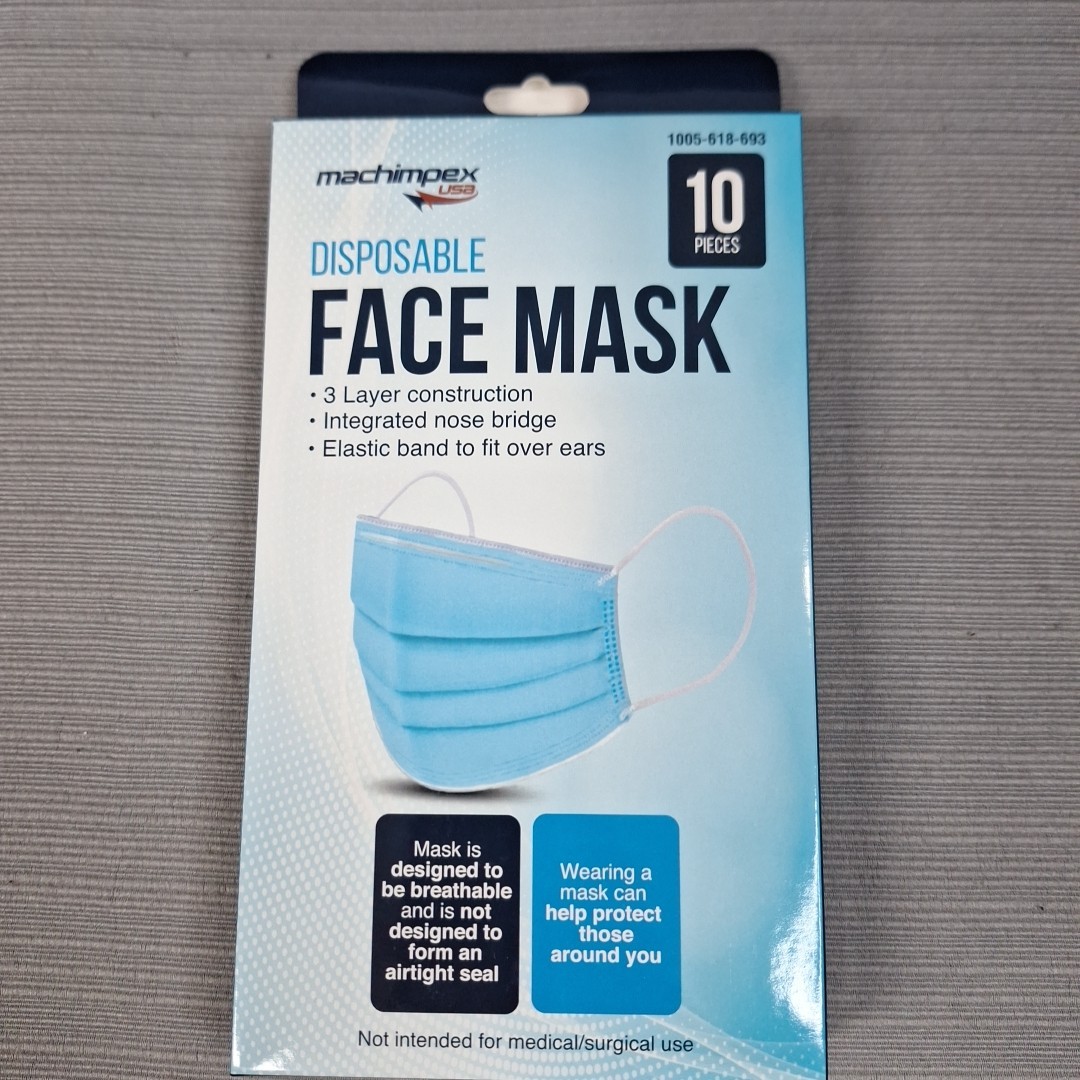 100 Pack 3 Ply Ear loop Face Mask Non Medical Surgical Dental Disposable Masks